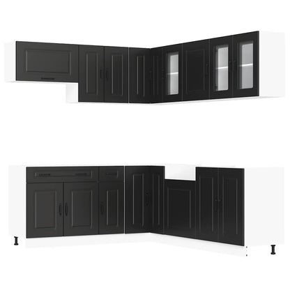vidaXL 11 Piece Kitchen Cabinet Set "Kalmar" Black Engineered Wood 2
