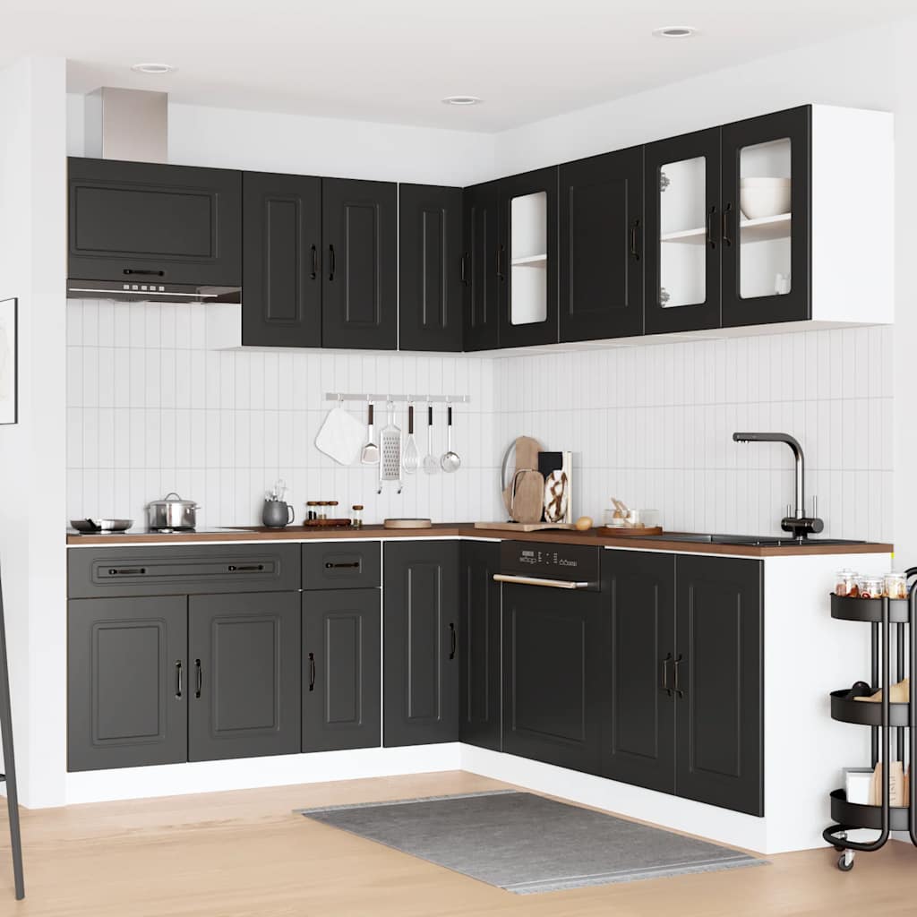 vidaXL 11 Piece Kitchen Cabinet Set "Kalmar" Black Engineered Wood 3