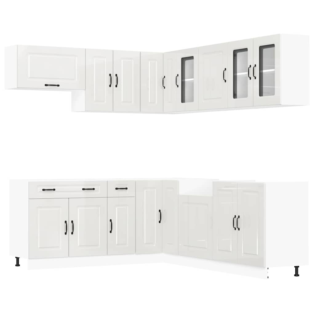 vidaXL 11 Piece Kitchen Cabinet Set "Kalmar" Gloss White Engineered Wood 2
