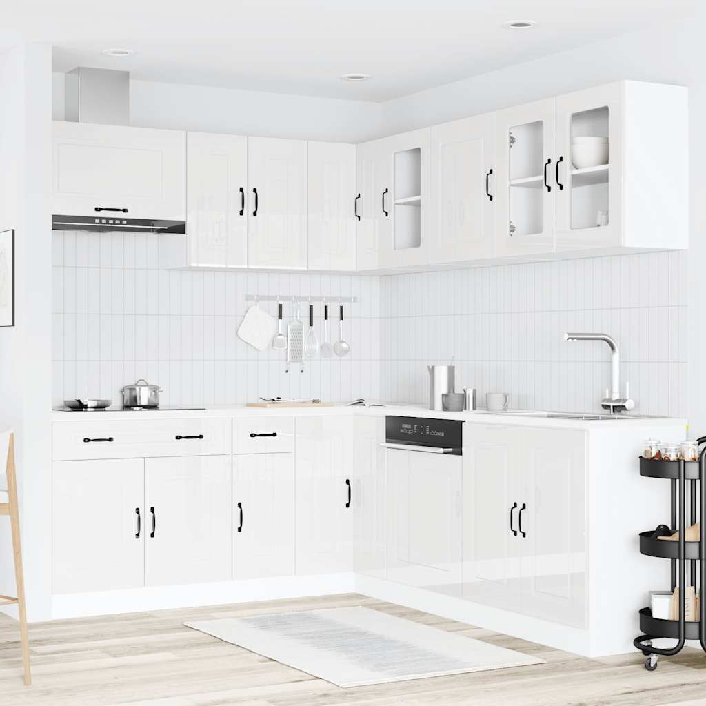 vidaXL 11 Piece Kitchen Cabinet Set "Kalmar" Gloss White Engineered Wood 3