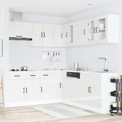 vidaXL 11 Piece Kitchen Cabinet Set "Kalmar" Gloss White Engineered Wood 3
