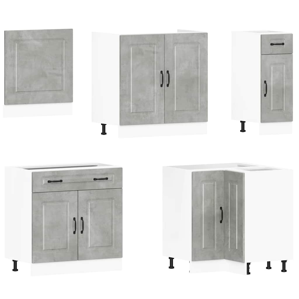 vidaXL 11 Piece Kitchen Cabinet Set "Kalmar" Concrete Grey 4
