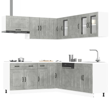 vidaXL 11 Piece Kitchen Cabinet Set "Kalmar" Concrete Grey 1