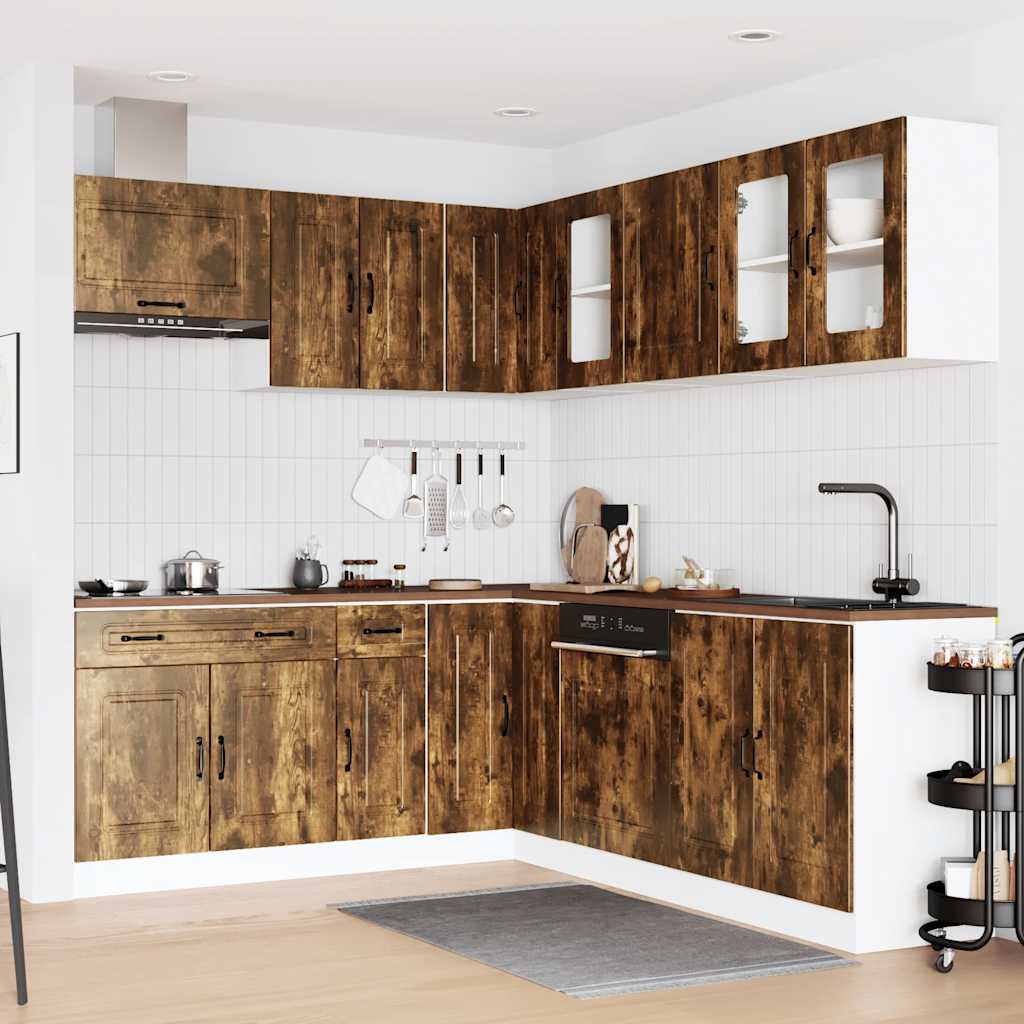 vidaXL 11 Piece Kitchen Cabinet Set "Kalmar" Smoked Oak Engineered Wood 3