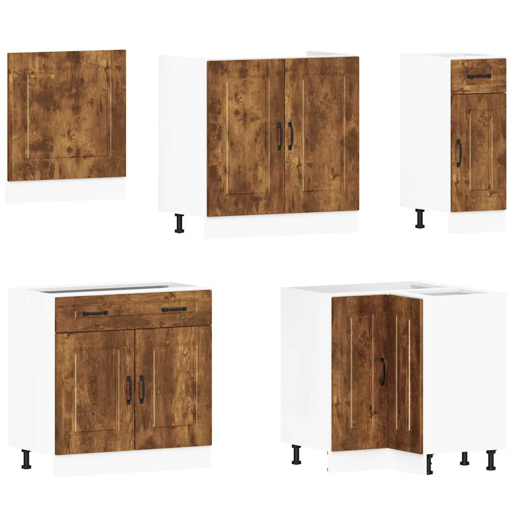 vidaXL 11 Piece Kitchen Cabinet Set "Kalmar" Smoked Oak Engineered Wood 4