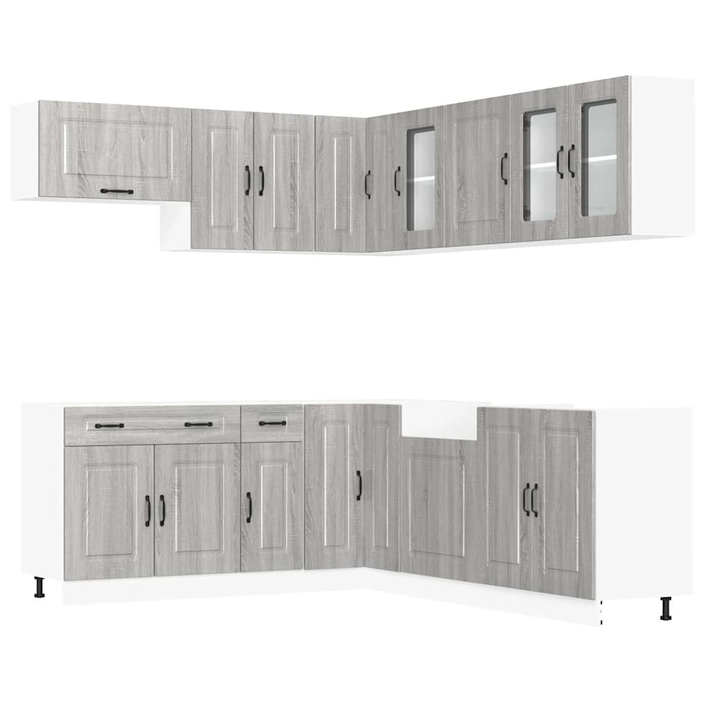 vidaXL 11 Piece Kitchen Cabinet Set "Kalmar" Grey Sonoma Engineered Wood 2