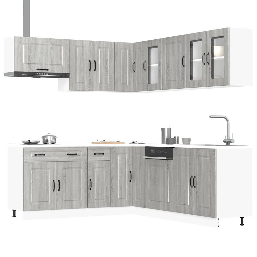 vidaXL 11 Piece Kitchen Cabinet Set "Kalmar" Grey Sonoma Engineered Wood 1