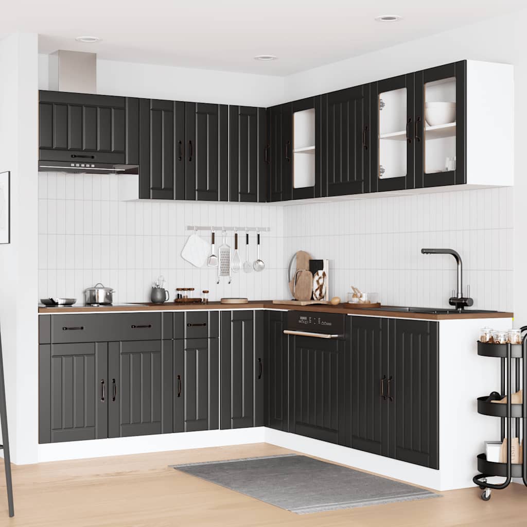 vidaXL 11 Piece Kitchen Cabinet Set "Lucca" Black Engineered Wood 3