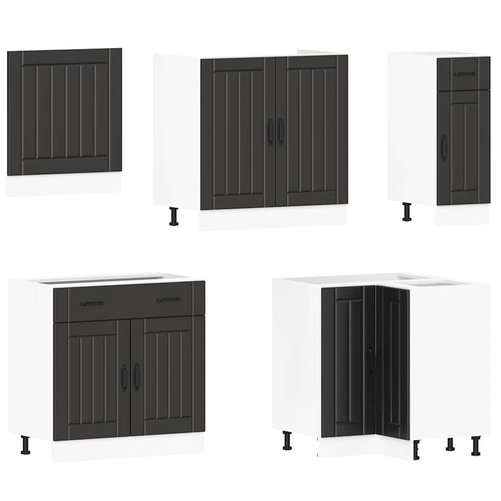 vidaXL 11 Piece Kitchen Cabinet Set "Lucca" Black Engineered Wood 4