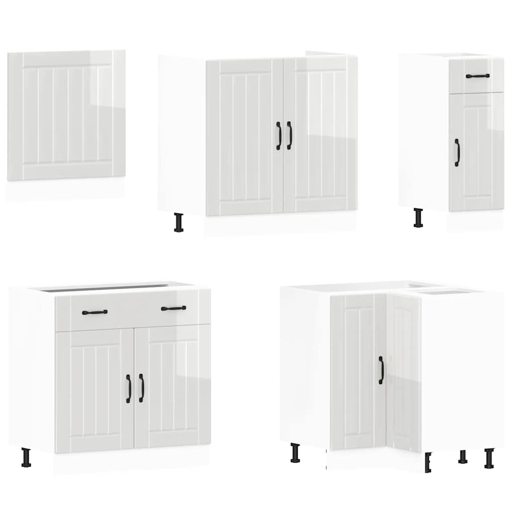 vidaXL 11 Piece Kitchen Cabinet Set "Lucca" Gloss White Engineered Wood 4