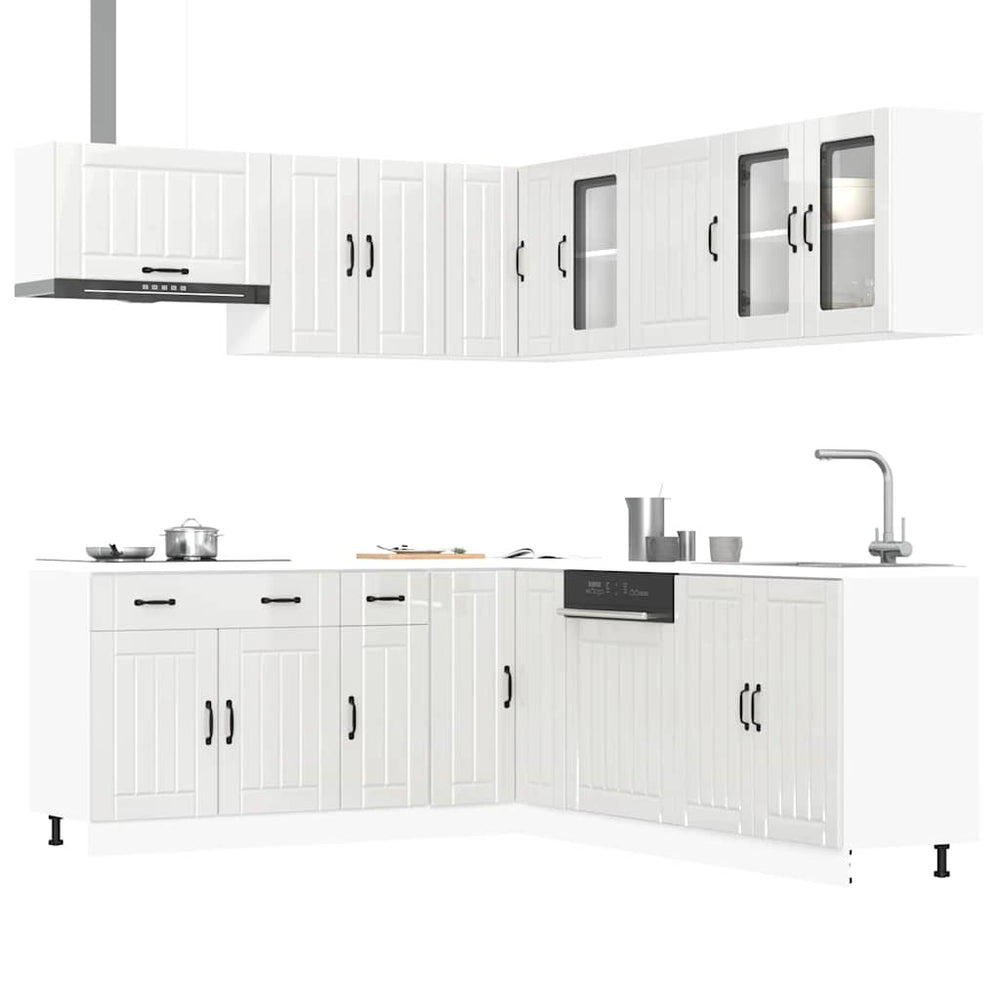 vidaXL 11 Piece Kitchen Cabinet Set "Lucca" Gloss White Engineered Wood