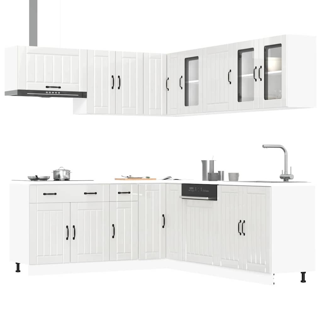 vidaXL 11 Piece Kitchen Cabinet Set "Lucca" Gloss White Engineered Wood 1