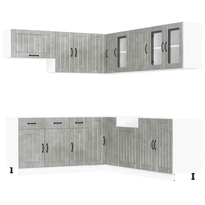 vidaXL 11 Piece Kitchen Cabinet Set "Lucca" Concrete Grey 2