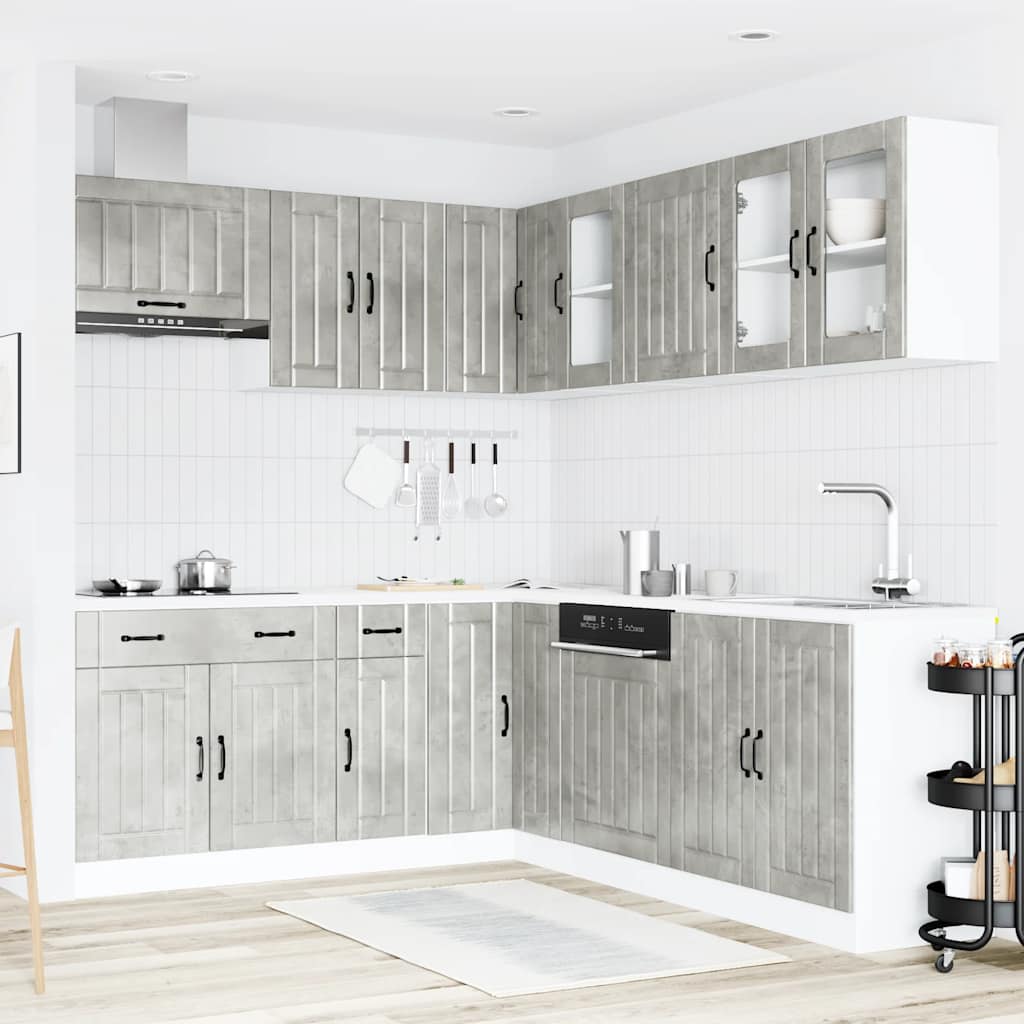 vidaXL 11 Piece Kitchen Cabinet Set "Lucca" Concrete Grey 3