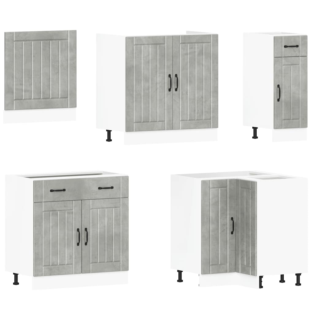 vidaXL 11 Piece Kitchen Cabinet Set "Lucca" Concrete Grey 4