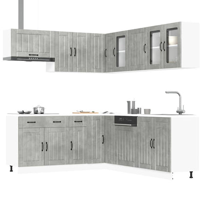 vidaXL 11 Piece Kitchen Cabinet Set "Lucca" Concrete Grey 1