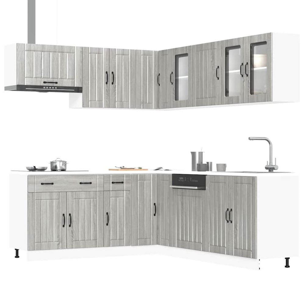 vidaXL 11 Piece Kitchen Cabinet Set "Lucca" Grey Sonoma Engineered Wood