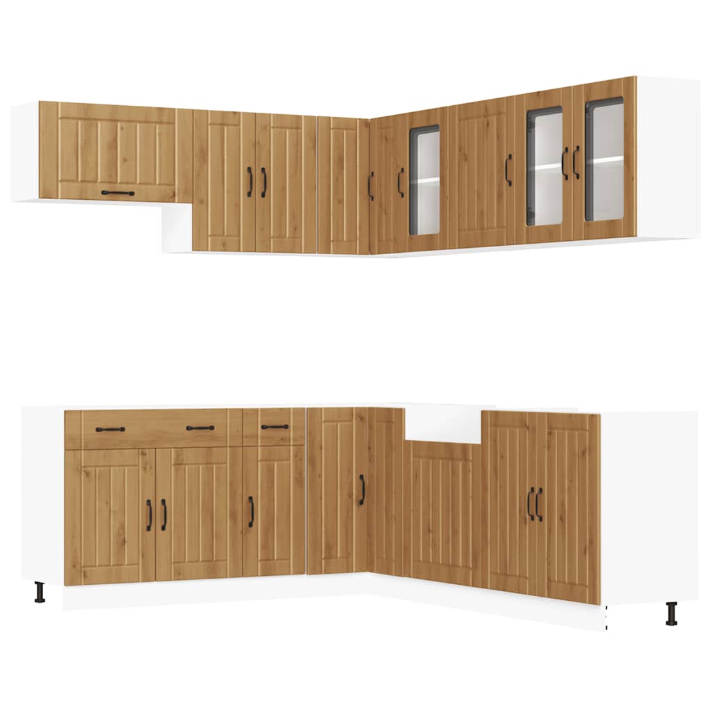 vidaXL 11 Piece Kitchen Cabinet Set "Lucca" Artisan Oak Engineered Wood 2