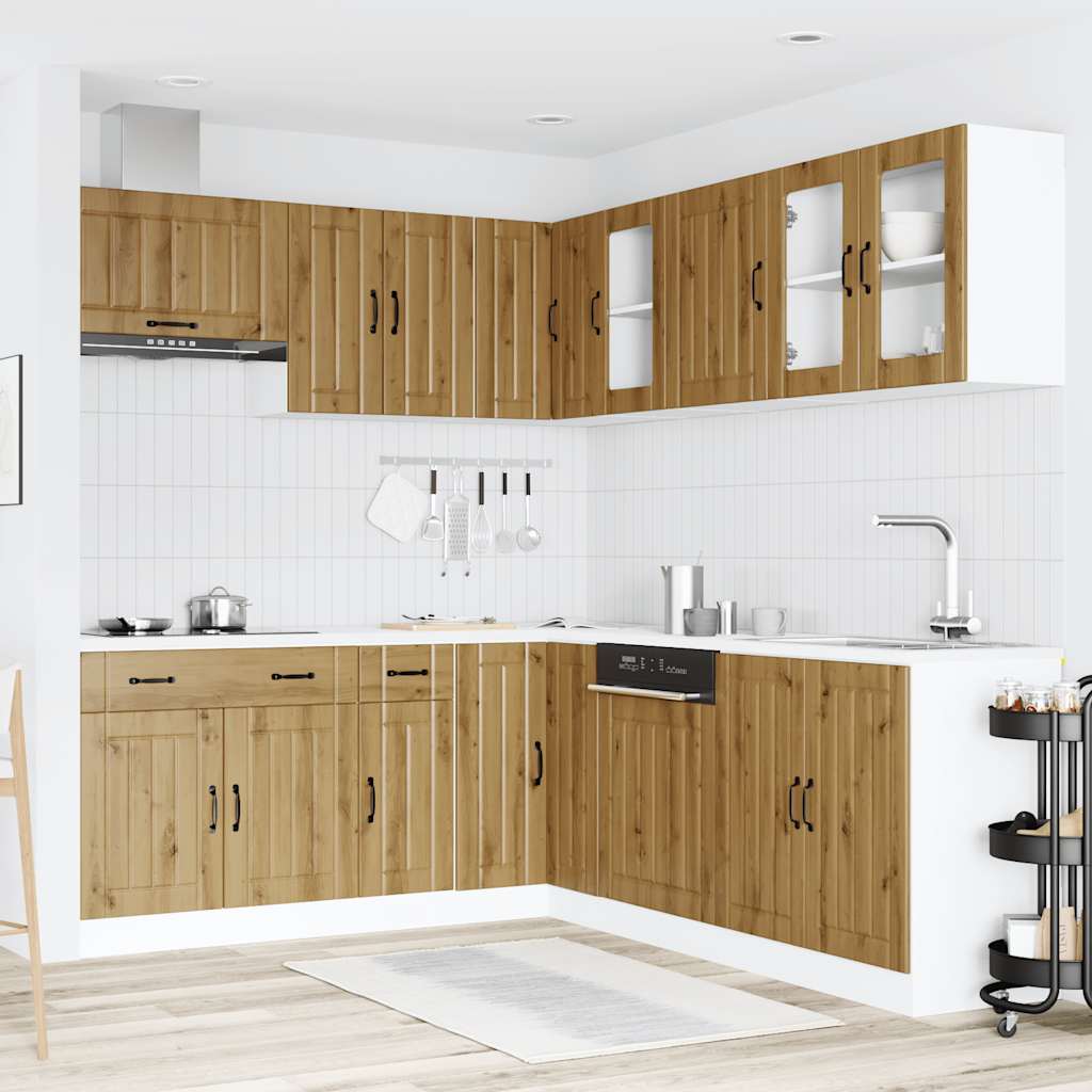 vidaXL 11 Piece Kitchen Cabinet Set "Lucca" Artisan Oak Engineered Wood 3