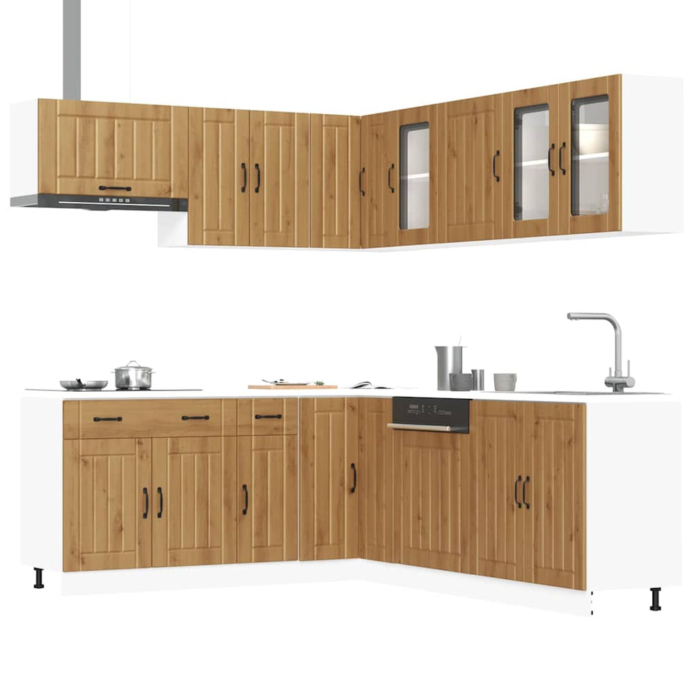 vidaXL 11 Piece Kitchen Cabinet Set "Lucca" Artisan Oak Engineered Wood