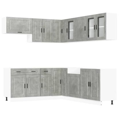 vidaXL 11 Piece Kitchen Cabinet Set "Porto" Concrete Grey Engineered Wood 2