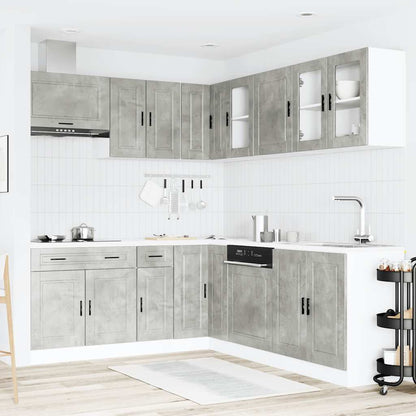 vidaXL 11 Piece Kitchen Cabinet Set "Porto" Concrete Grey Engineered Wood 3