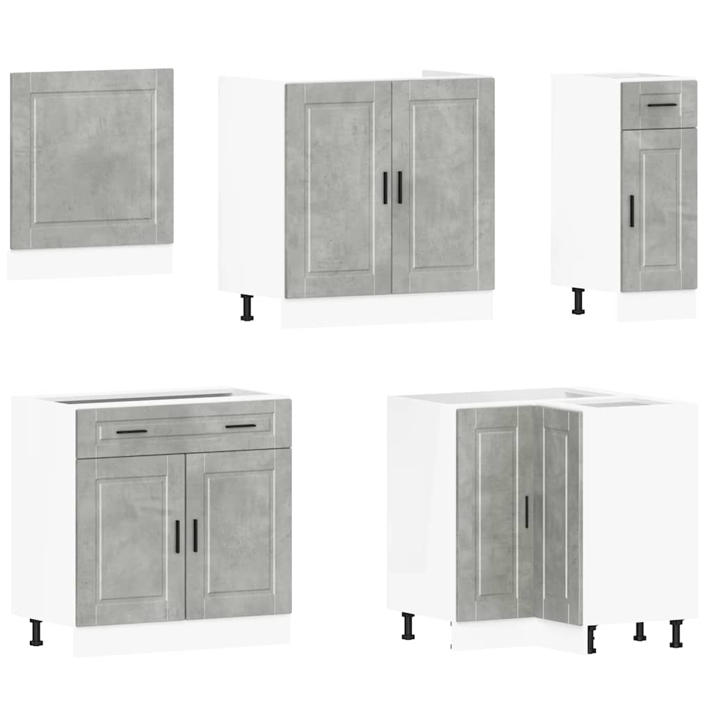 vidaXL 11 Piece Kitchen Cabinet Set "Porto" Concrete Grey Engineered Wood 4