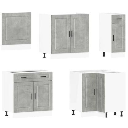 vidaXL 11 Piece Kitchen Cabinet Set "Porto" Concrete Grey Engineered Wood 4