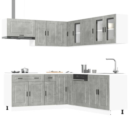 vidaXL 11 Piece Kitchen Cabinet Set "Porto" Concrete Grey Engineered Wood 1