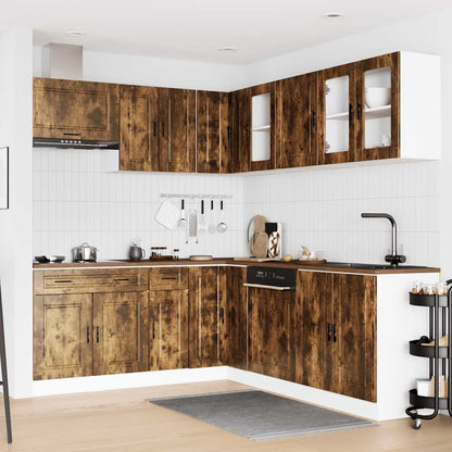 vidaXL 11 Piece Kitchen Cabinet Set "Porto" Smoked Oak Engineered Wood 3