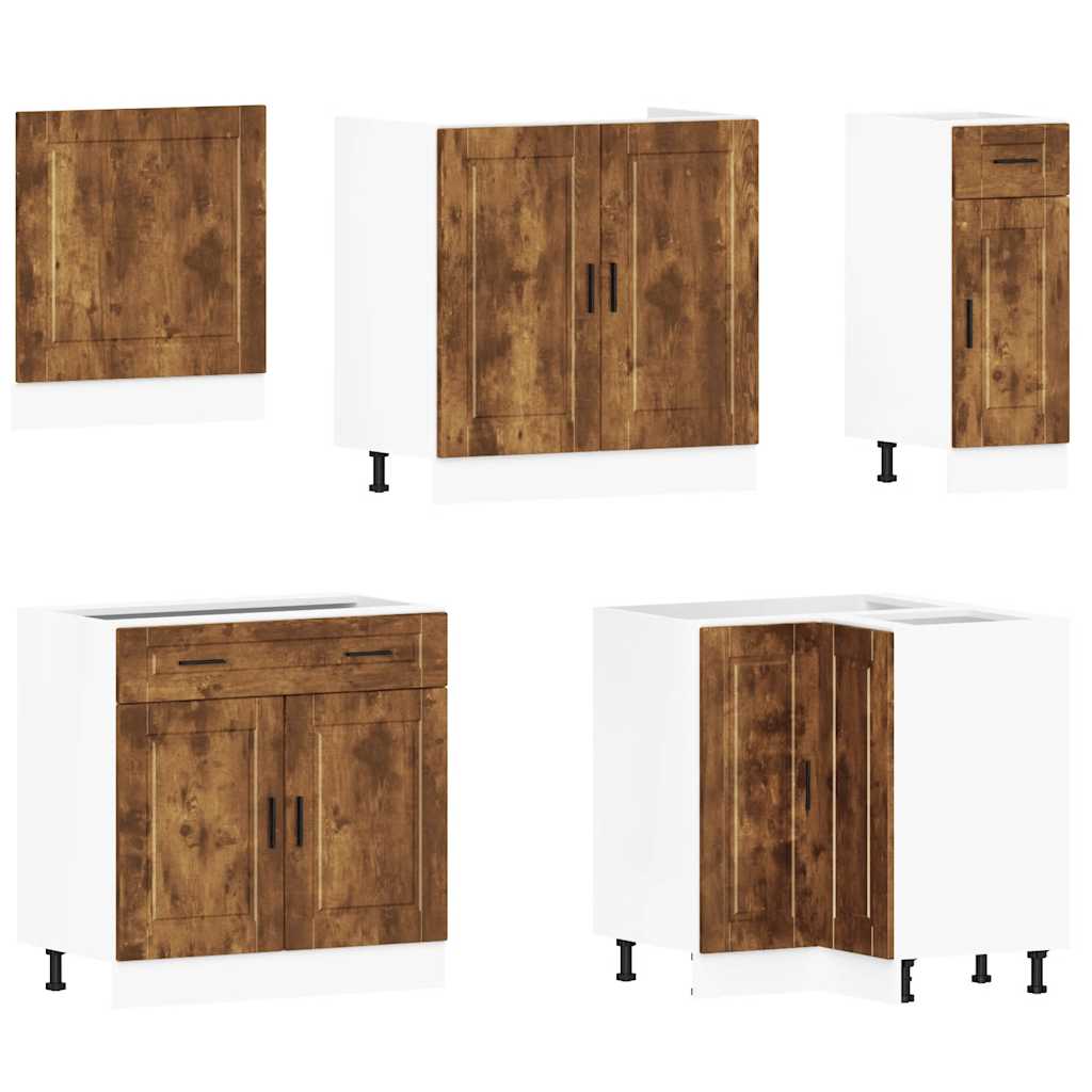 vidaXL 11 Piece Kitchen Cabinet Set "Porto" Smoked Oak Engineered Wood 4