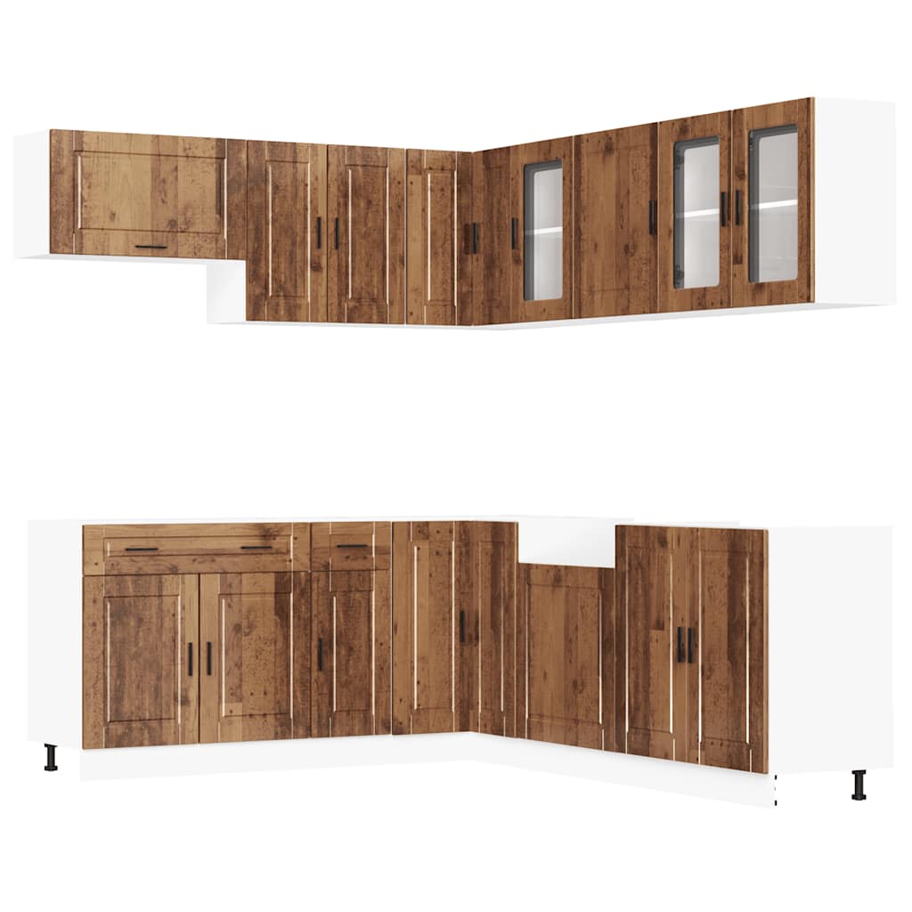 vidaXL 11 Piece Kitchen Cabinet Set "Porto" Old Wood Engineered Wood 2