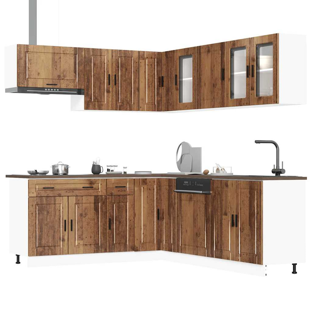 vidaXL 11 Piece Kitchen Cabinet Set "Porto" Old Wood Engineered Wood