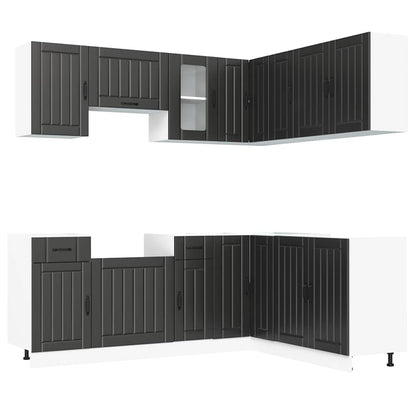 vidaXL 11 Piece Kitchen Cabinet Set "Kalmar" Black Engineered Wood 2