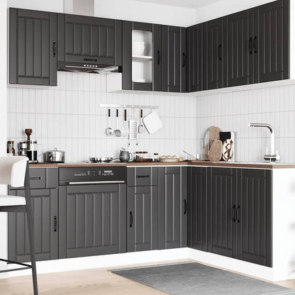 vidaXL 11 Piece Kitchen Cabinet Set "Kalmar" Black Engineered Wood 3