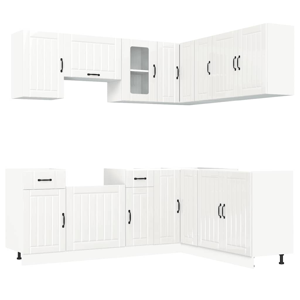 vidaXL 11 Piece Kitchen Cabinet Set "Kalmar" Gloss White Engineered Wood 2