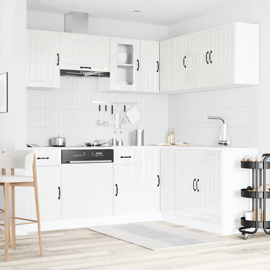 vidaXL 11 Piece Kitchen Cabinet Set "Kalmar" Gloss White Engineered Wood 3