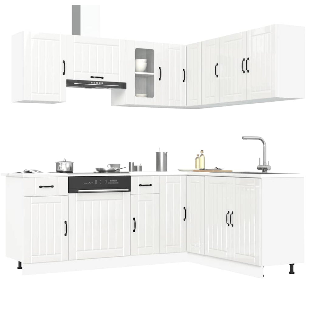 vidaXL 11 Piece Kitchen Cabinet Set "Kalmar" Gloss White Engineered Wood