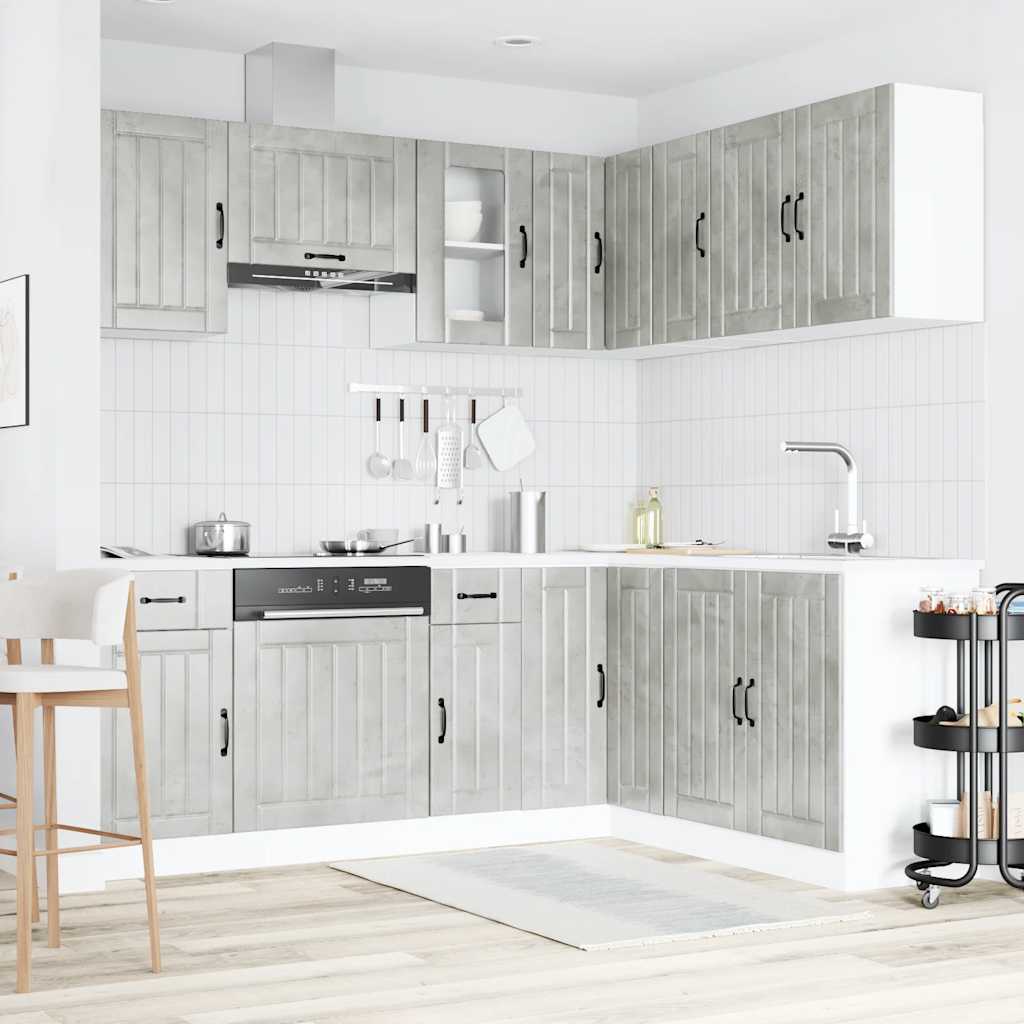 vidaXL 11 Piece Kitchen Cabinet Set "Kalmar" Concrete Grey 3