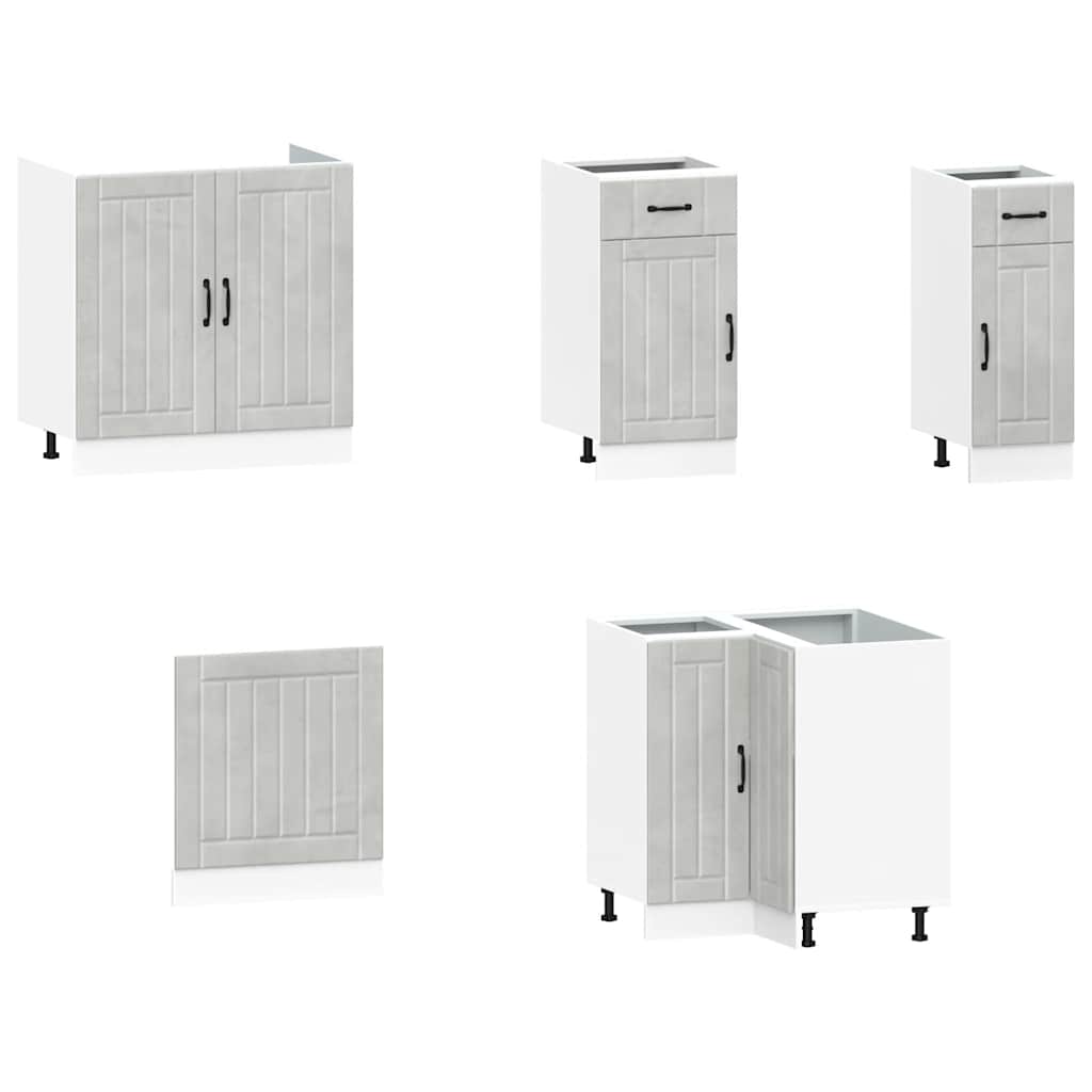 vidaXL 11 Piece Kitchen Cabinet Set "Kalmar" Concrete Grey 4