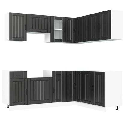 vidaXL 11 Piece Kitchen Cabinet Set "Lucca" Black Engineered Wood 2