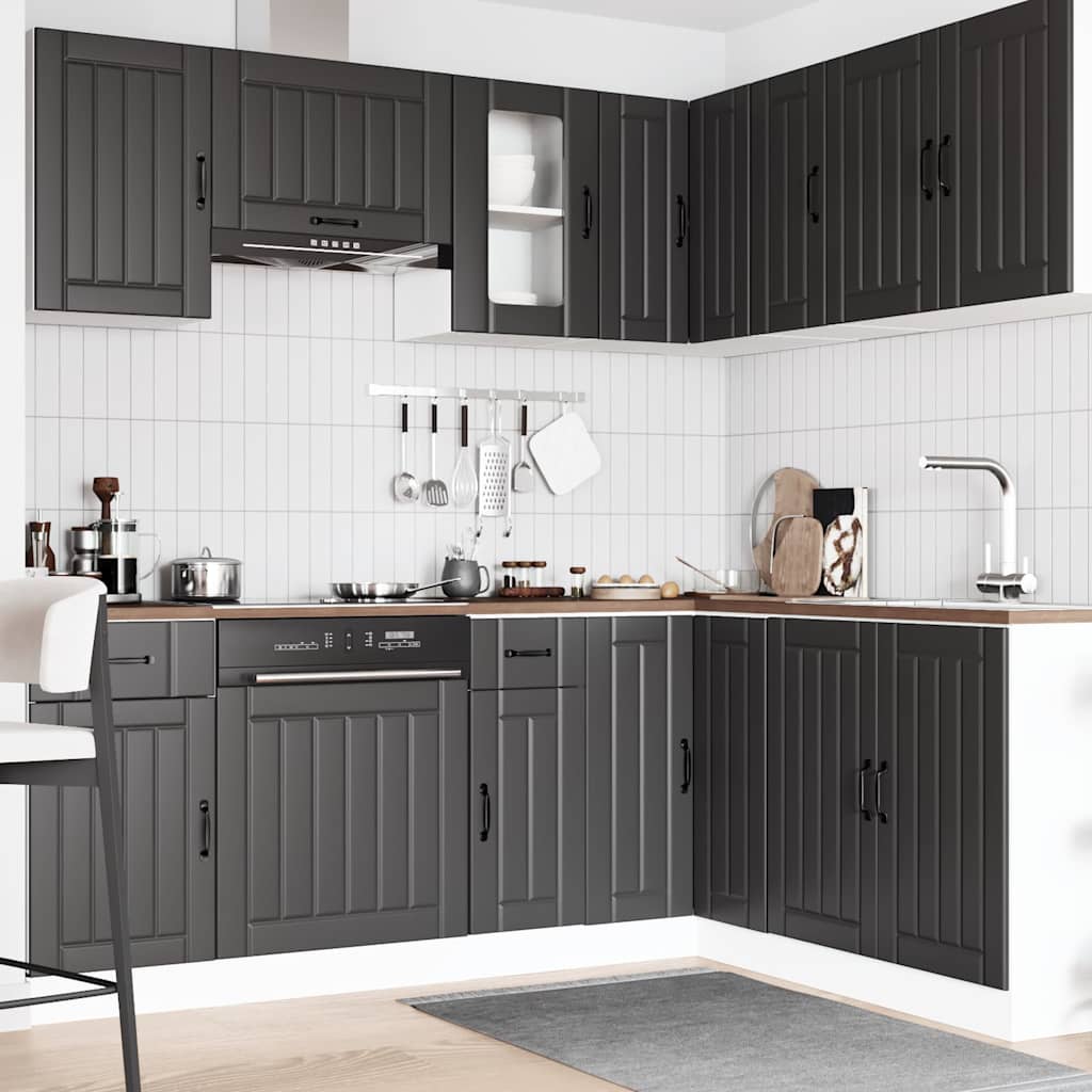 vidaXL 11 Piece Kitchen Cabinet Set "Lucca" Black Engineered Wood 3