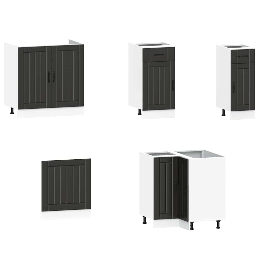vidaXL 11 Piece Kitchen Cabinet Set "Lucca" Black Engineered Wood 4