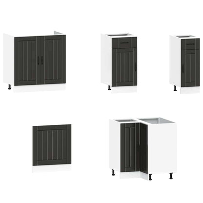 vidaXL 11 Piece Kitchen Cabinet Set "Lucca" Black Engineered Wood 4