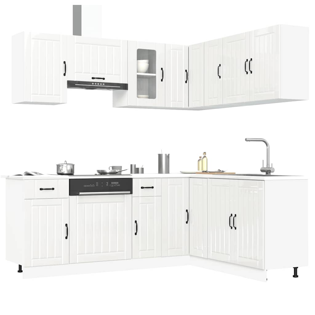 vidaXL 11 Piece Kitchen Cabinet Set "Lucca" Gloss White Engineered Wood 1