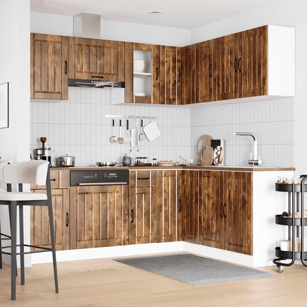 vidaXL 11 Piece Kitchen Cabinet Set "Lucca" Smoked Oak Engineered Wood 3
