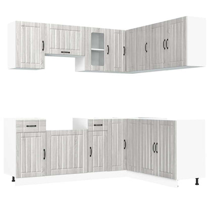 11 Piece Kitchen Cabinet Set "Lucca" Engineered Wood Grey sonoma