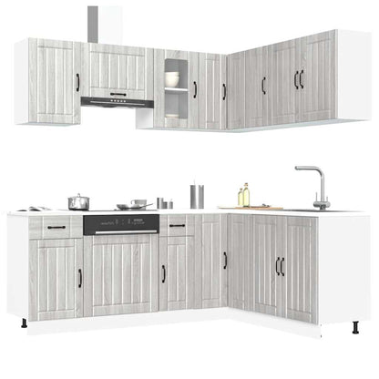 11 Piece Kitchen Cabinet Set "Lucca" Engineered Wood Grey sonoma