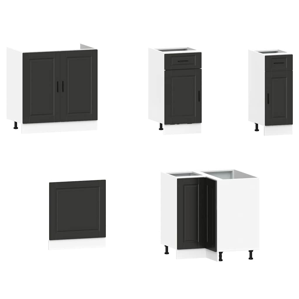 vidaXL 11 Piece Kitchen Cabinet Set "Porto" Black Engineered Wood 4