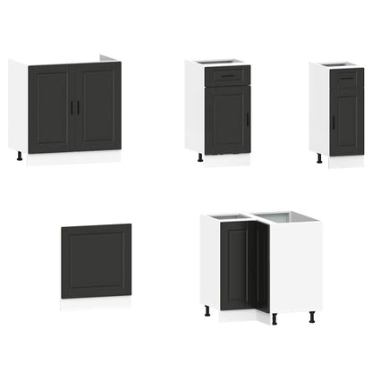 vidaXL 11 Piece Kitchen Cabinet Set "Porto" Black Engineered Wood 4